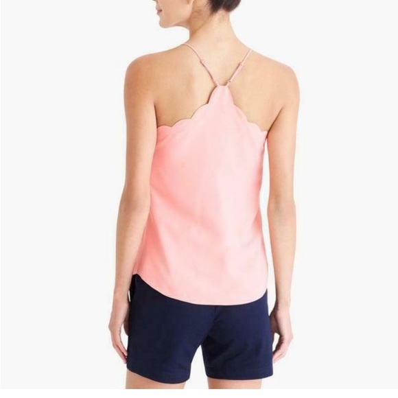 J Crew scalloped racer back camisole size 8 peach/salmon color never worn - Picture 2 of 8
